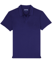 Polo en tencel homme uni Minuit vue de face