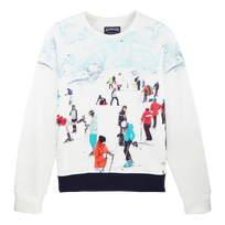 Men Cotton Sweatshirt Ski - Vilebrequin x Massimo Vitali Sky blue front view