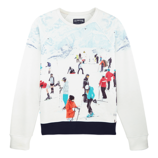 Men Cotton Sweatshirt Ski - Vilebrequin x Massimo Vitali Sky blue front view