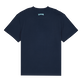T-shirt coton organique homme Piranhas brodé Bleu marine vue de dos