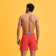 Men Swim Shorts Water-reactive Crabs & Shrimps Poppy red back worn view