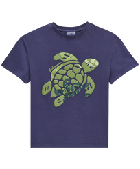 Ronde des Tortues T-Shirt aus Baumwolle für Jungen in Camouflage Marineblau Vorderansicht