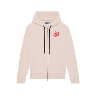 Men Cotton Full Zip Cardigan Turtle Peony front view