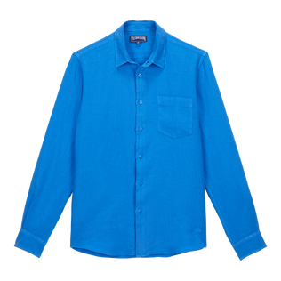 Camisa de lino lisa para hombre Earthenware vista frontal