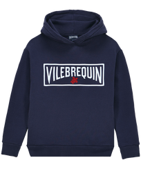 Boys Embroidered Sweatshirt Logo 3D Navy front view