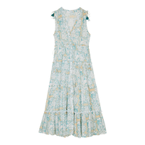Women Maxi Dress Hidden Fishes - Vilebrequin x Poupette St Barth White front view