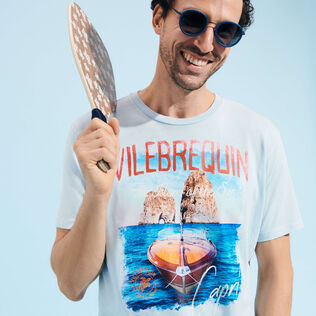 Camiseta de algodón con estampado Capri para hombre Divine detalles vista 2