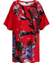 Tunique en viscose femme Spring Flower - Vilebrequin x Patrizia Gucci Coquelicot vue de face
