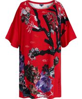 Women Maxi Viscose Dress Spring Flower - Vilebrequin x Patrizia Gucci Poppy red front view
