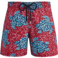 Men Swim Trunks Turtles Sequins Merlot front view