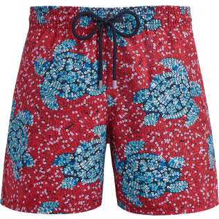 Men Swim Trunks Turtles Sequins Merlot front view
