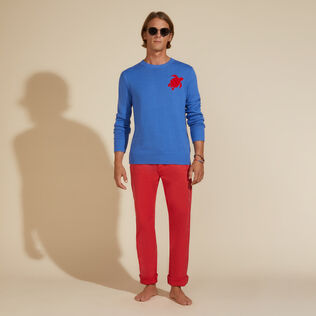 Pantaloni uomo a 5 tasche in gabardine di Tencel Moulin rouge dettagli vista 1