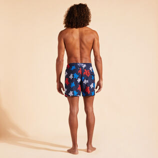 Men Swim Trunks Tortues Multicolores Navy back worn view