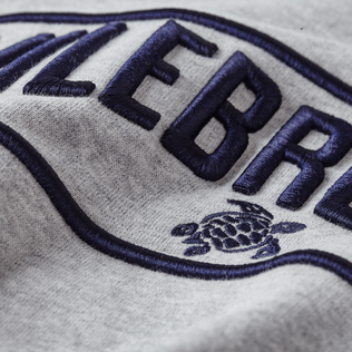 Boys Embroidered Hoodie Sweatshirt Logo 3D Heather grey details view 1