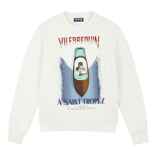 Inboard Boat Sweatshirt aus Baumwolle und Fleece mit Rundhalsausschnitt für Herren Off white Vorderansicht