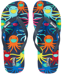 Herren Andere Bedruckt - Multicolore Medusa Flip-Flops für Herren, Marineblau Vorderansicht