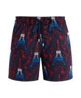 Men Swim Shorts Embroidered Poulpe Eiffel - Limited Edition Navy 正面图