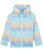 Chaqueta cortavientos con estampado Tahiti Turtles para niños Blanco vista frontal