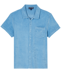 Camicia bowling uomo in lino tinta unita Mineral Dye Source vista frontale
