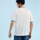 T-shirt uomo in lino Poulpes Bicolores Off white vista indossata posteriore