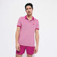 Polo en coton organique changeant homme uni Pourpre vue portée de face