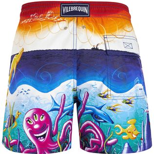 男士 Mareviva 游泳短裤 - Vilebrequin x Kenny Scharf Multicolor 后视图