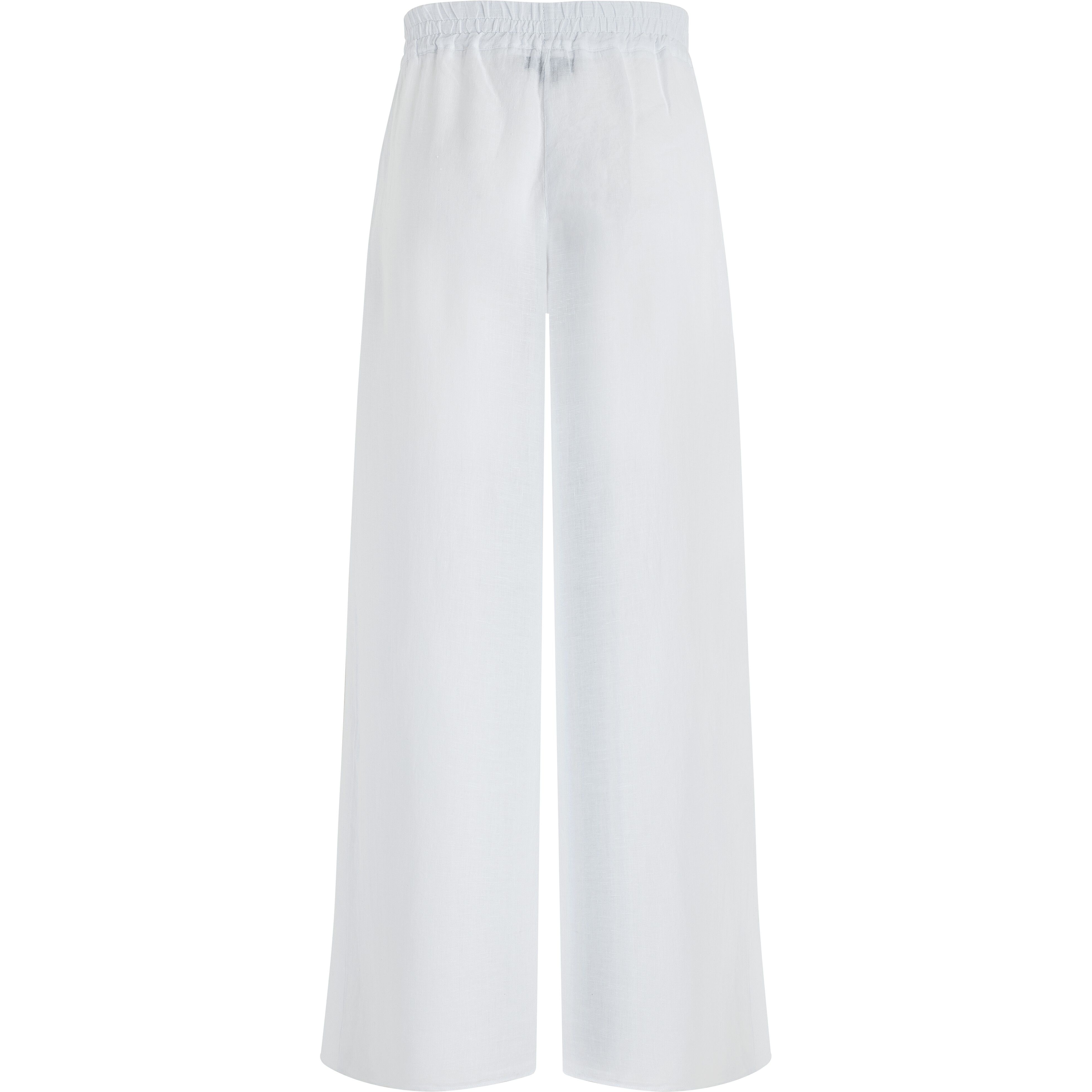 Pantalon en lin blanc femme Vilebrequin x Angelo Tarlazzi