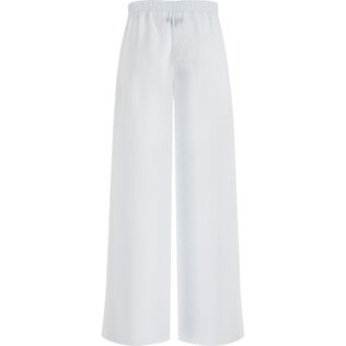 Pantalón de lino blanco para mujer - Vilebrequin x Angelo Tarlazzi Blanco vista trasera