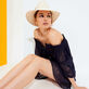 Women Natural straw hat solid Sand front worn view