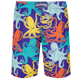 男款 Long classic 印制 - 男士 Octopussy 长款游泳短裤, Purple blue 后视图