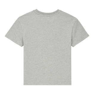 Camiseta de algodón orgánico para niño Gris jaspeado vista trasera