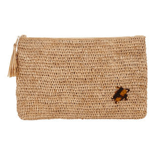 Raffia Unisex Beach Pouch Hemp front view