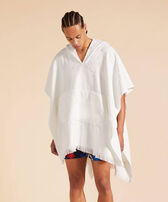 Terry Poncho White front worn view