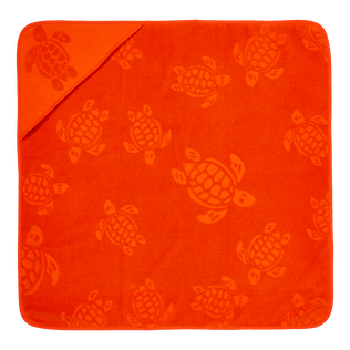 Toalla de playa en Turtle jacquard de color liso para bebé Rust vista frontal