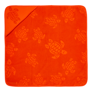 Baby Beach Towel Turtle Jacquard Solid Rust front view