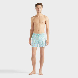 Men Stretch Short Swim Trunks Micro Ronde Des Tortues Rainbow Pacific front worn view
