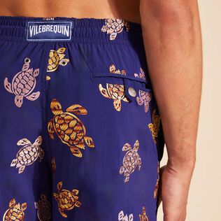 Men Swim Shorts Embroidered Tortue Multicolore - Limited Edition Midnight details view 2