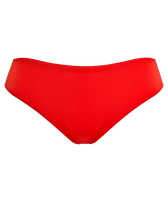 Women high-waisted brief bikini bottom - Vilebrequin x JCC+ - Limited Edition Red polish front view