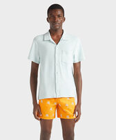 Camisa de bolos en algodón de color liso unisex Pacifico vista frontal desgastada