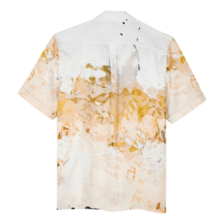 男士 Distortive water 亚麻保龄球衫 - Vilebrequin x Highsnobiety Wild stone 后视图
