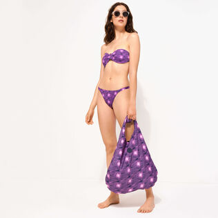 Bolsa de playa unisex con estampado Hypno Shell Azul marino vista trasera desgastada
