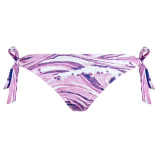 Braguitas de bikini con atado lateral y estampado Wave para mujer - Vilebrequin x Maison Kitsuné Lila vista frontal