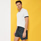 Men Ultra-light and packable Swim Trunks Micro Tortues Rainbow Navy front worn view