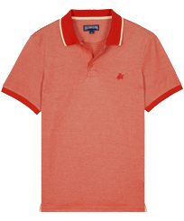 Men Cotton Changing Color Pique Polo Shirt Poppy red 正面图