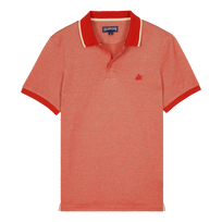 Men Cotton Changing Color Pique Polo Shirt Poppy red 正面图