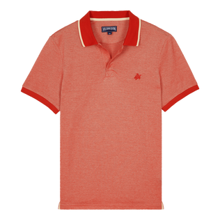Men Cotton Changing Color Pique Polo Shirt Poppy red 正面图