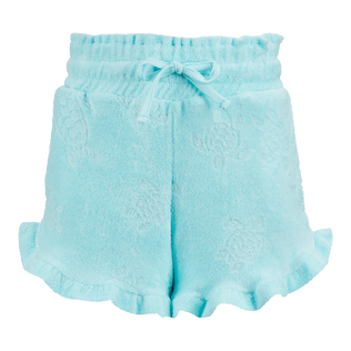 Pantalones cortos de felpa con estampado Rondes des Tortues para niña Thalassa vista frontal