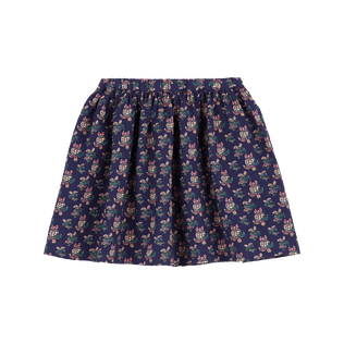 Girls Cotton Skirt Landscape Turtles Midnight front view