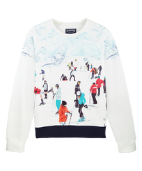 Men Cotton Sweatshirt Ski - Vilebrequin x Massimo Vitali Sky blue front view