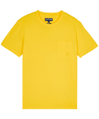 Camiseta de algodón orgánico de color liso para hombre Sol vista frontal